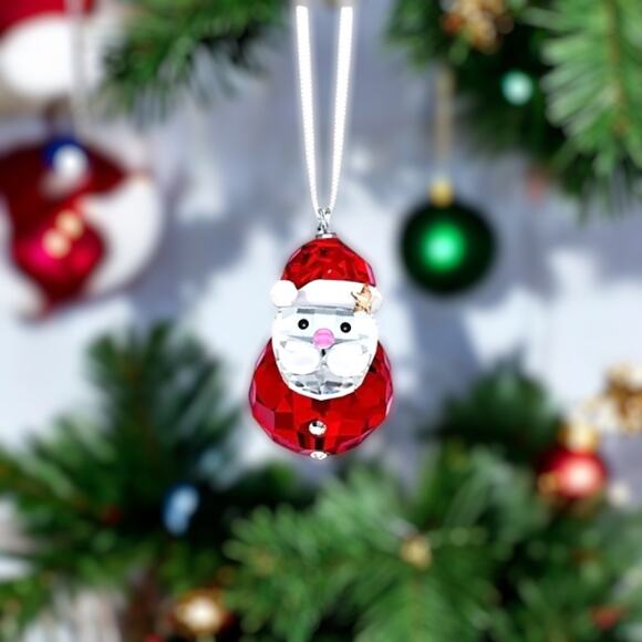 New Swarovski Rocking Santa Claus Christmas Holiday Ornament - Picture 1 of 6
